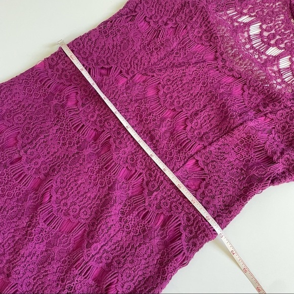 Free People Magenta Pink Lace Open Back Dress New - Picture 10 of 16